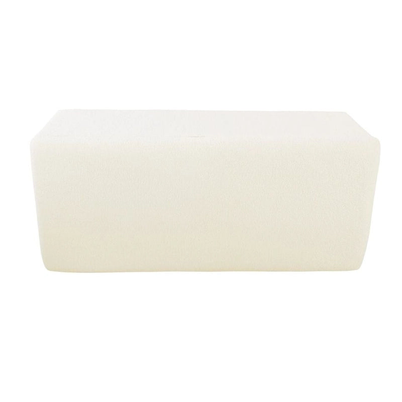 Banc de rangement rembourré en similicuir d'agneau — Crème
