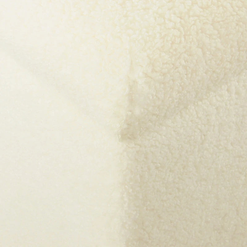 Banc de rangement rembourré en similicuir d'agneau — Crème