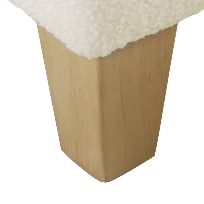 Banc de rangement rembourré en similicuir d'agneau — Crème