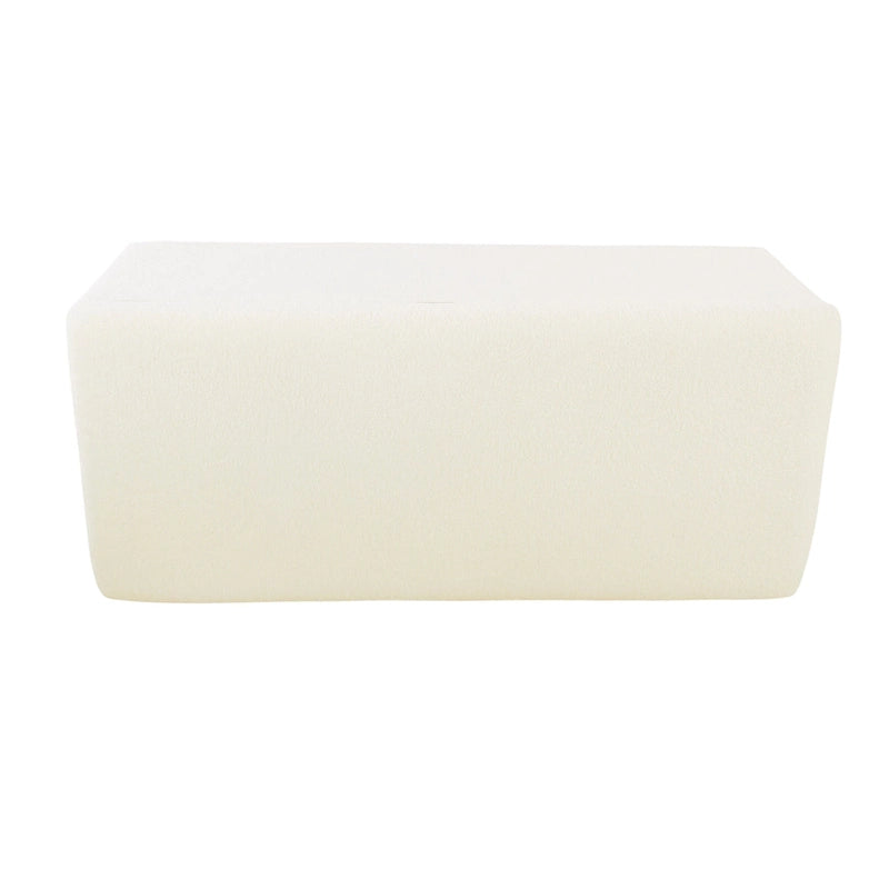 Banc de rangement rembourré en similicuir d'agneau — Crème