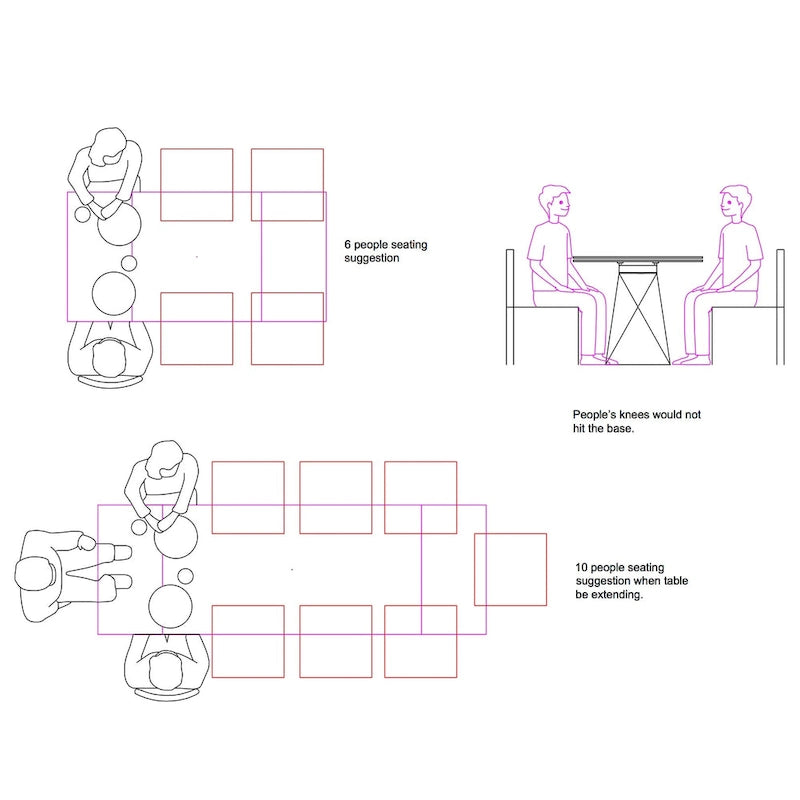 Table de salle à manger extensible en céramique grise