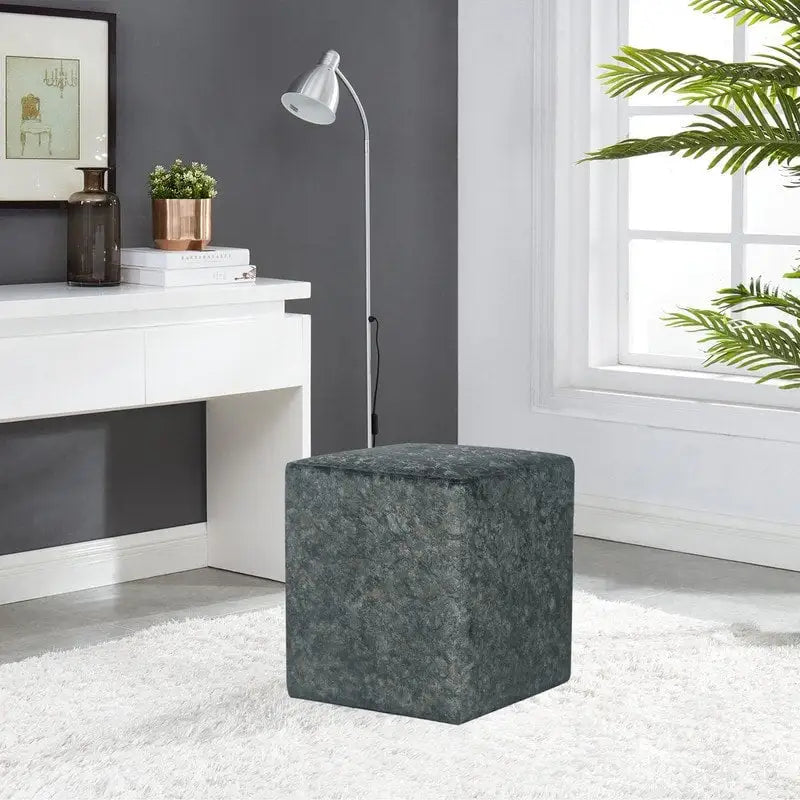 Tabouret rembourré en tissu carré / Tabouret de coiffeuse / Repose-pieds