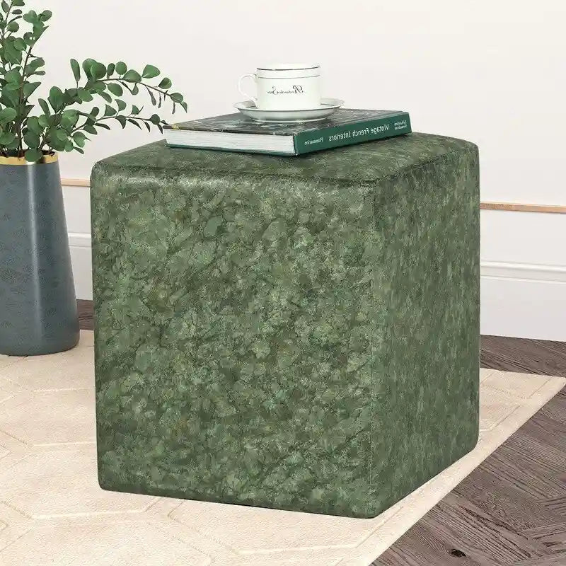 Tabouret rembourré en tissu carré / Tabouret de coiffeuse / Repose-pieds