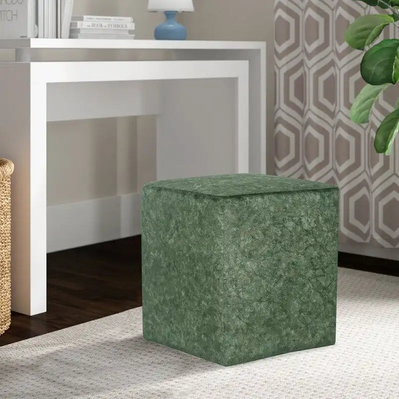 Tabouret rembourré en tissu carré / Tabouret de coiffeuse / Repose-pieds