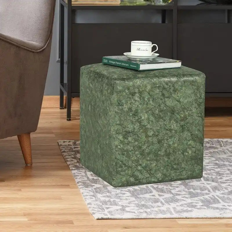 Tabouret rembourré en tissu carré / Tabouret de coiffeuse / Repose-pieds