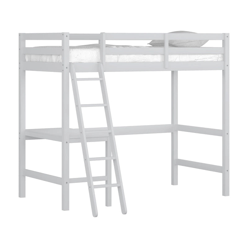 Lit mezzanine simple en bois (avec bureau)