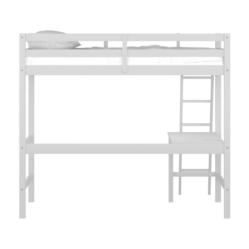 Lit mezzanine simple en bois (avec bureau)