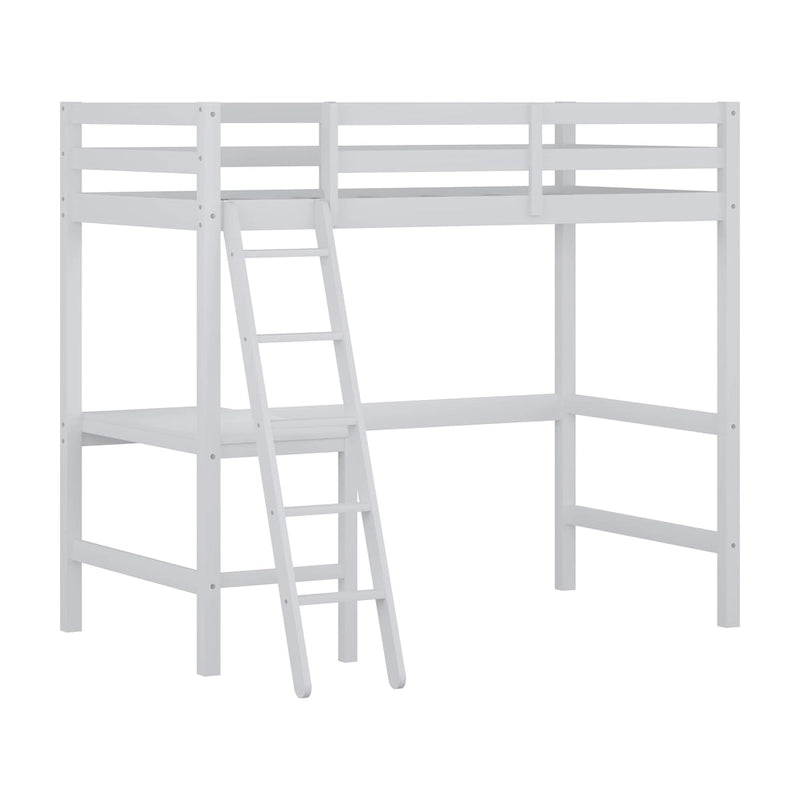 Lit mezzanine simple en bois (avec bureau)