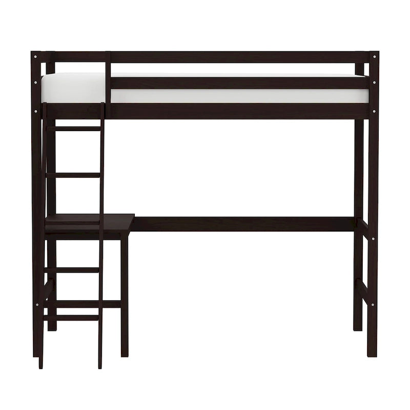 Lit mezzanine simple en bois (avec bureau)