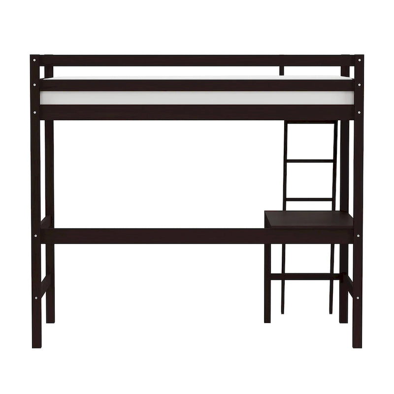 Lit mezzanine simple en bois (avec bureau)