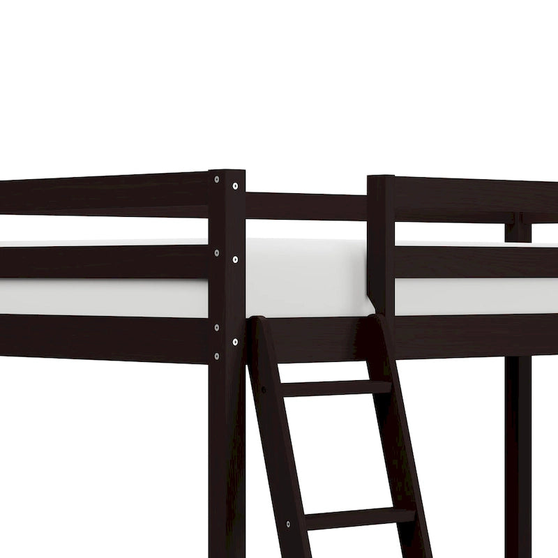 Lit mezzanine simple en bois (avec bureau)