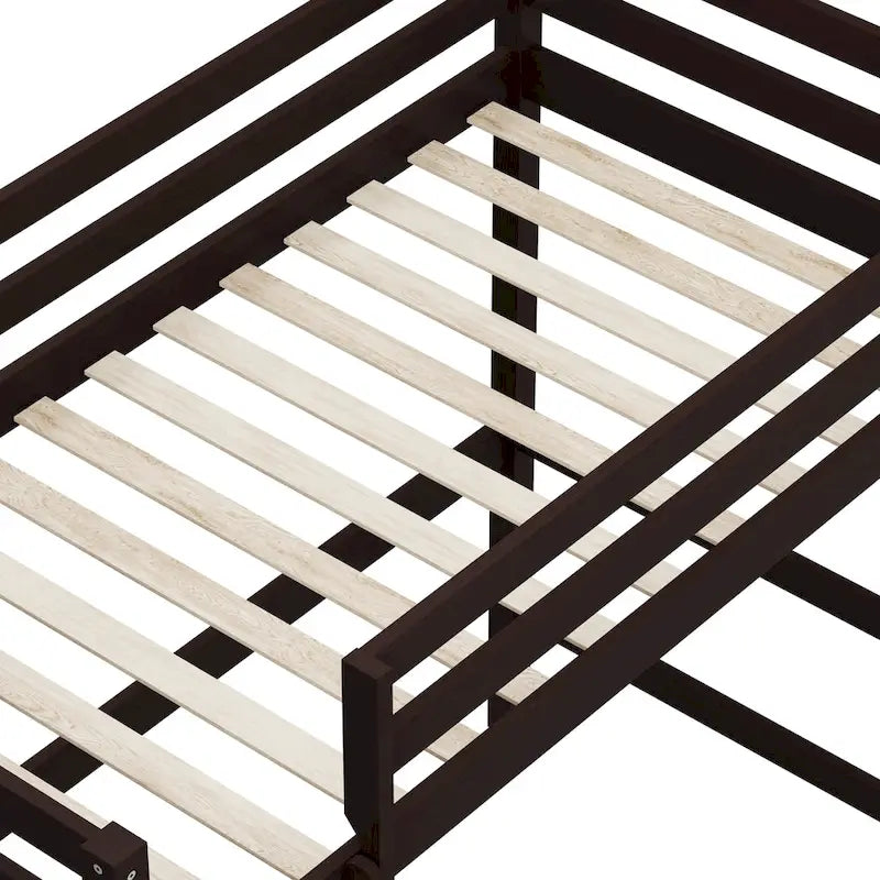 Lit mezzanine simple en bois (avec bureau)