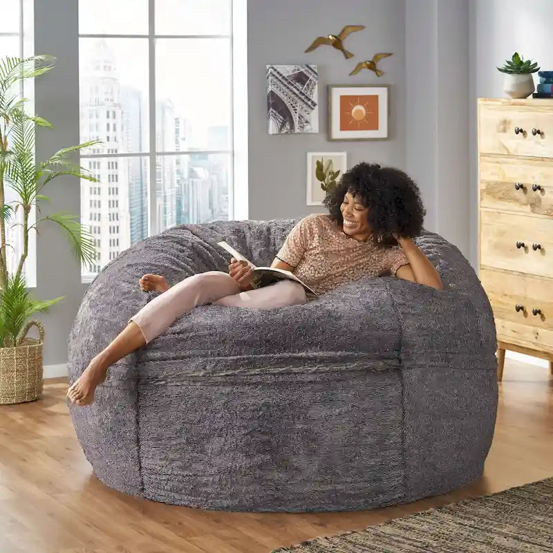 Pouf-canapé d'hiver en fausse fourrure
