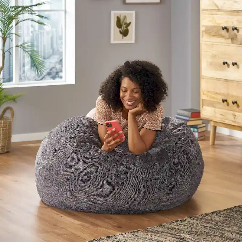 Pouf-canapé d'hiver en fausse fourrure