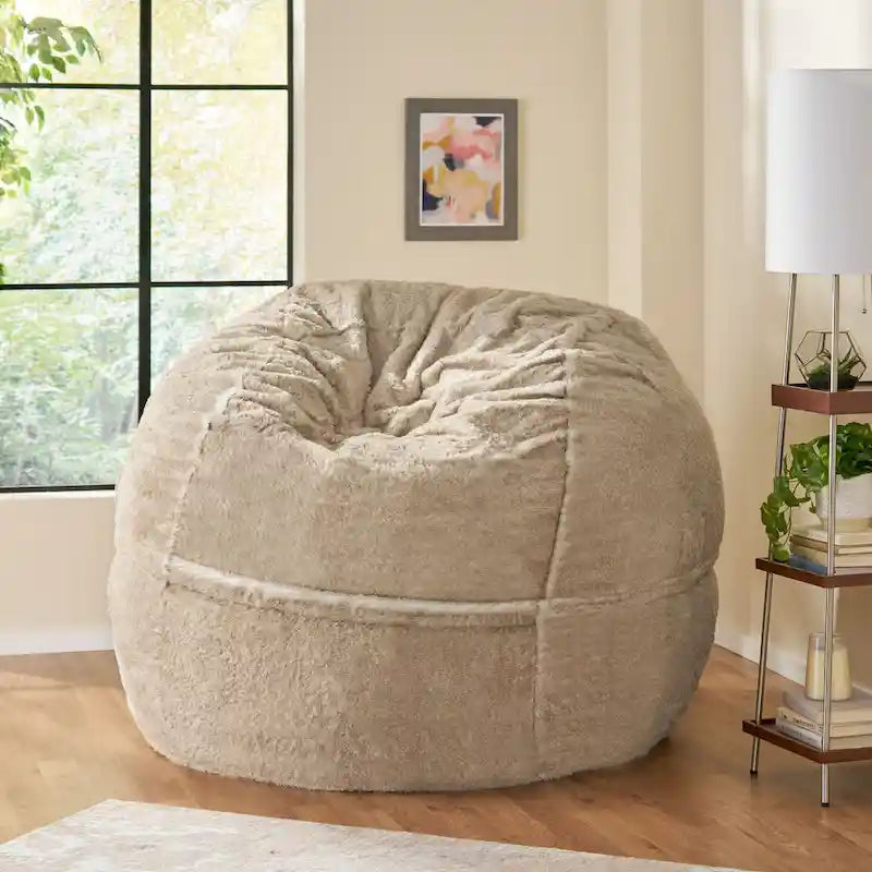 Pouf-canapé d'hiver en fausse fourrure