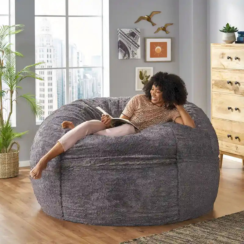 Pouf-canapé d'hiver en fausse fourrure