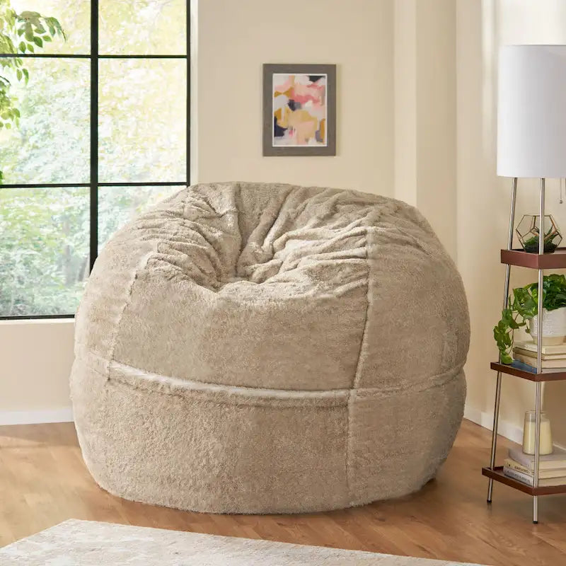 Pouf-canapé d'hiver en fausse fourrure