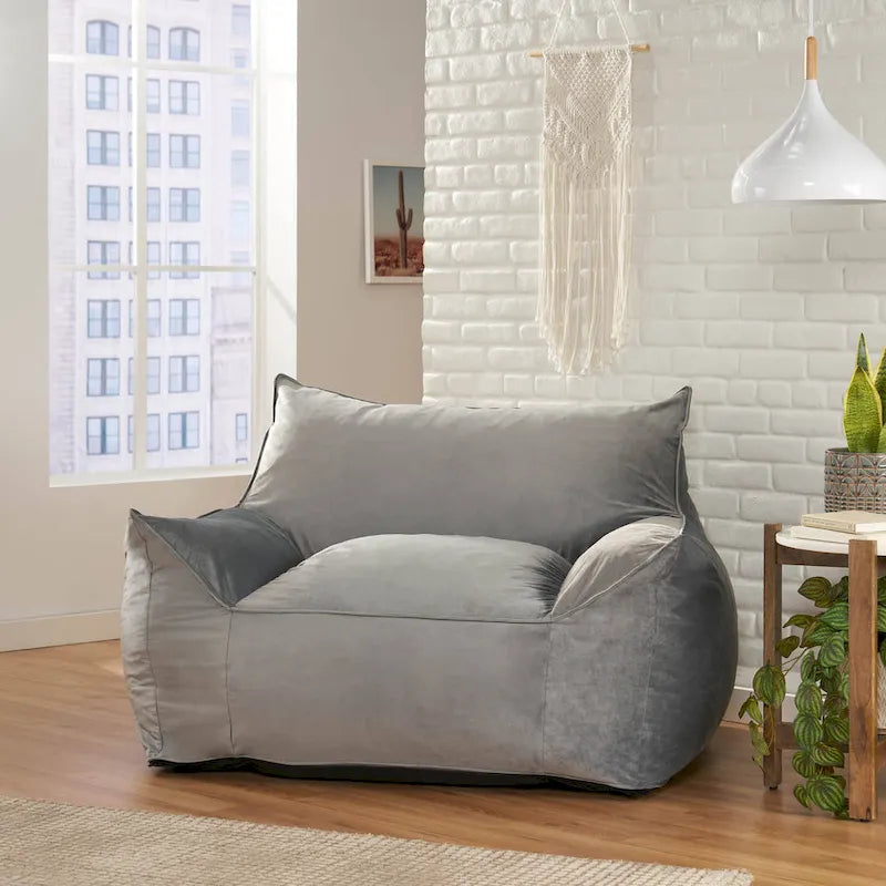 Canapé de sol surdimensionné en velours de style fauteuil