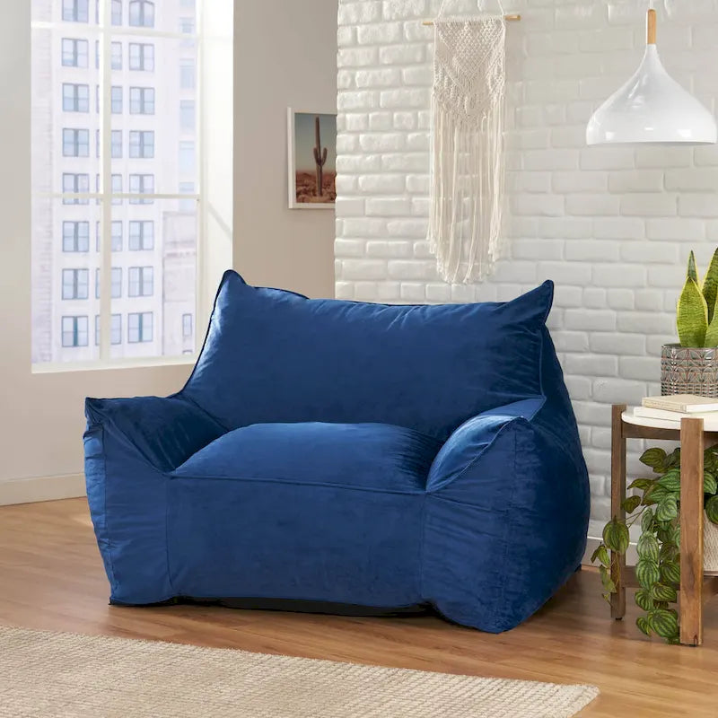 Canapé de sol surdimensionné en velours de style fauteuil