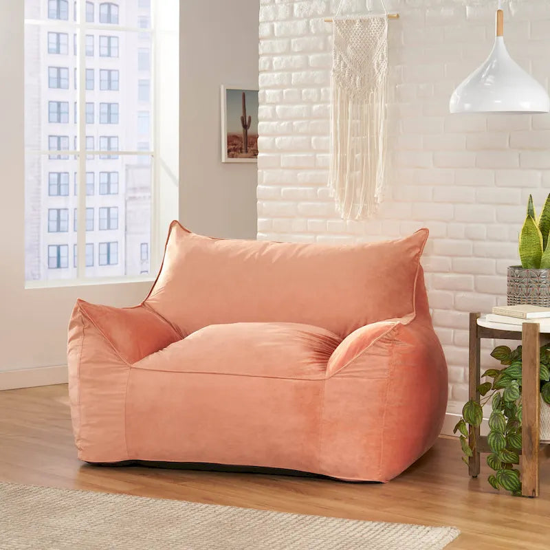 Canapé de sol surdimensionné en velours de style fauteuil