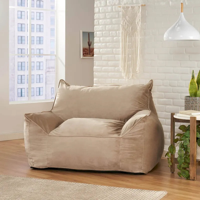 Canapé de sol surdimensionné en velours de style fauteuil