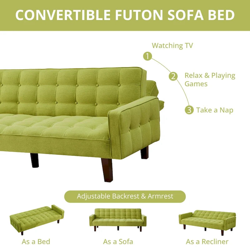Banquette-lit pliable multifonctionnelle moderne avec accoudoirs