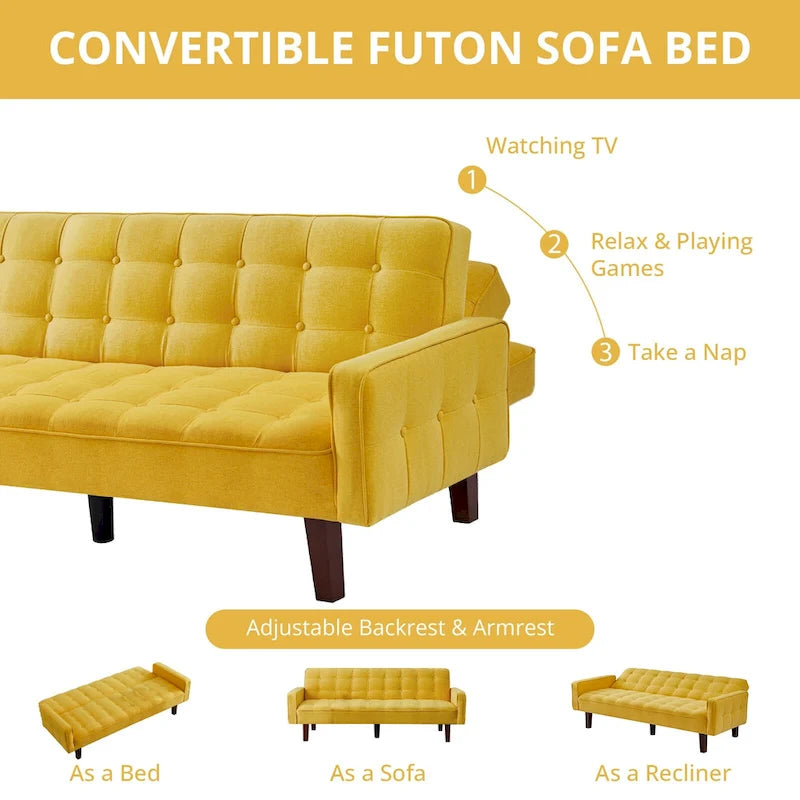 Banquette-lit pliable multifonctionnelle moderne avec accoudoirs