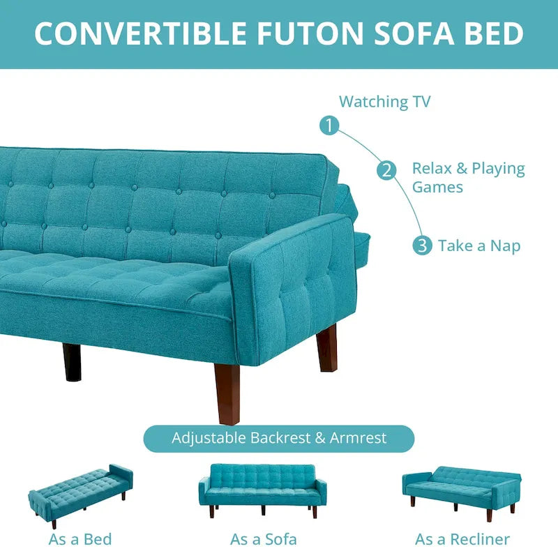 Banquette-lit pliable multifonctionnelle moderne avec accoudoirs