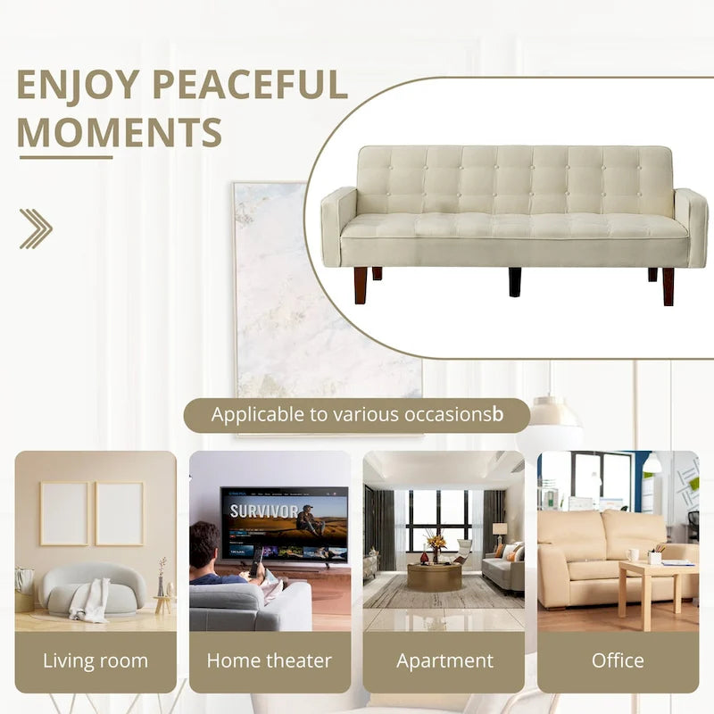 Banquette-lit pliable multifonctionnelle moderne avec accoudoirs
