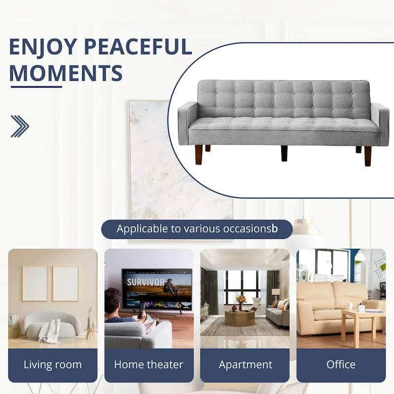 Banquette-lit pliable multifonctionnelle moderne avec accoudoirs