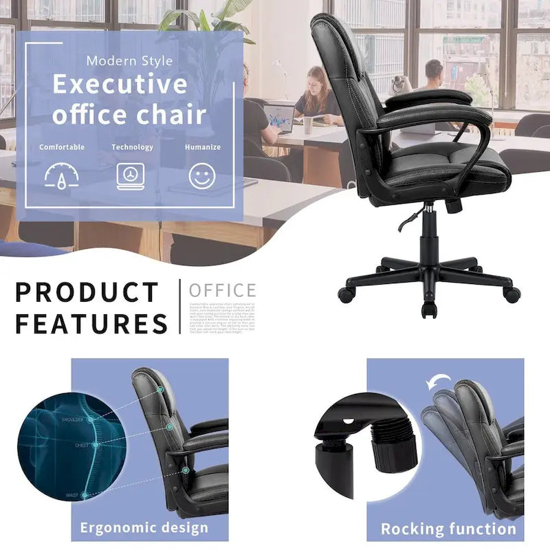 Fauteuil de bureau exécutif mi-dossier marron (usage bureau et commercial)