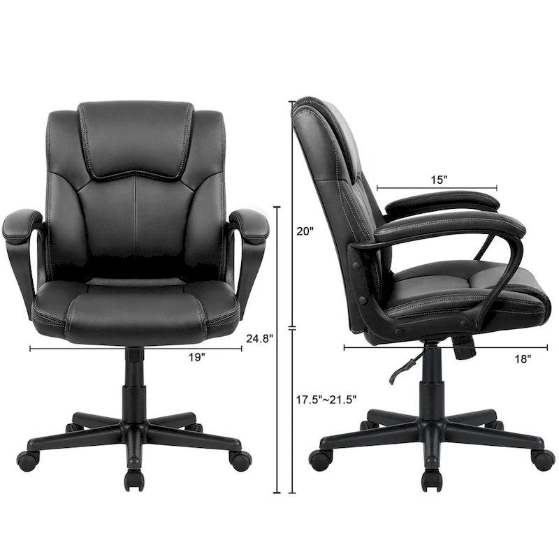 Fauteuil de bureau exécutif mi-dossier marron (usage bureau et commercial)