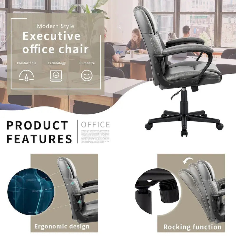 Fauteuil de bureau exécutif mi-dossier marron (usage bureau et commercial)