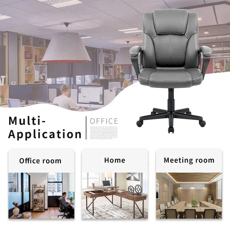 Fauteuil de bureau exécutif mi-dossier marron (usage bureau et commercial)
