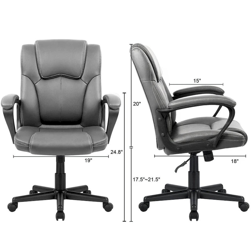 Fauteuil de bureau exécutif mi-dossier marron (usage bureau et commercial)