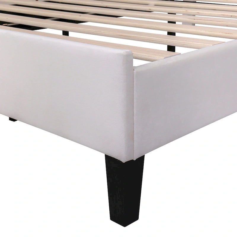 Lit plateforme tapissé de velours avec tête de lit à motif floral