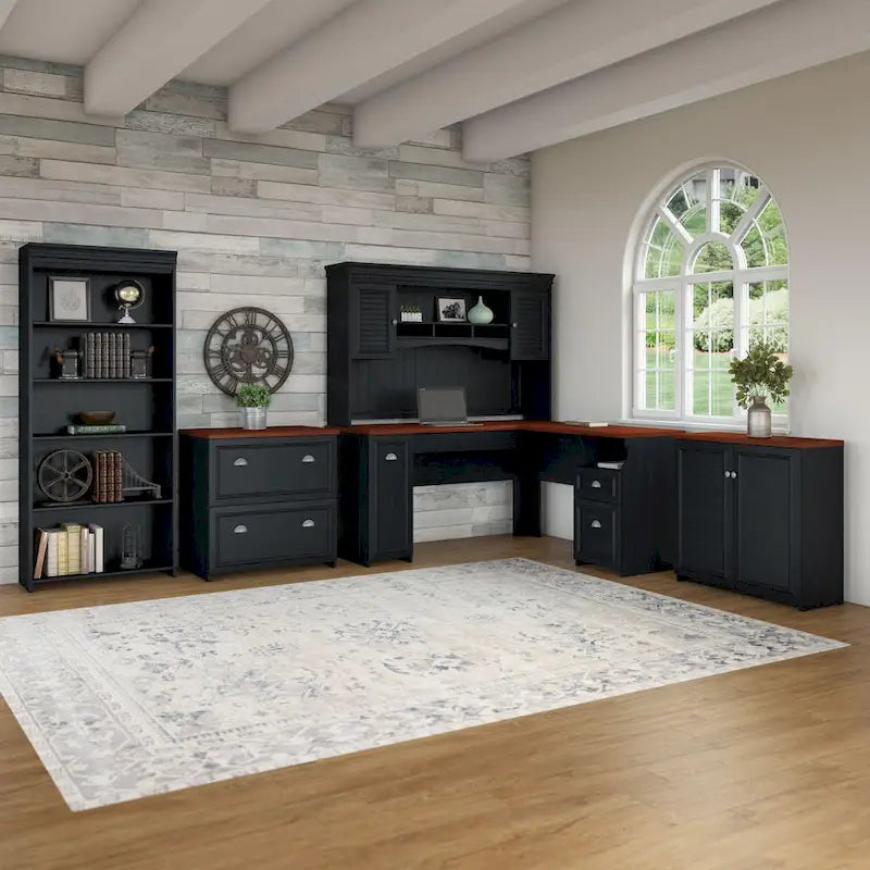 Bureau de 152 cm avec étagère et rangement