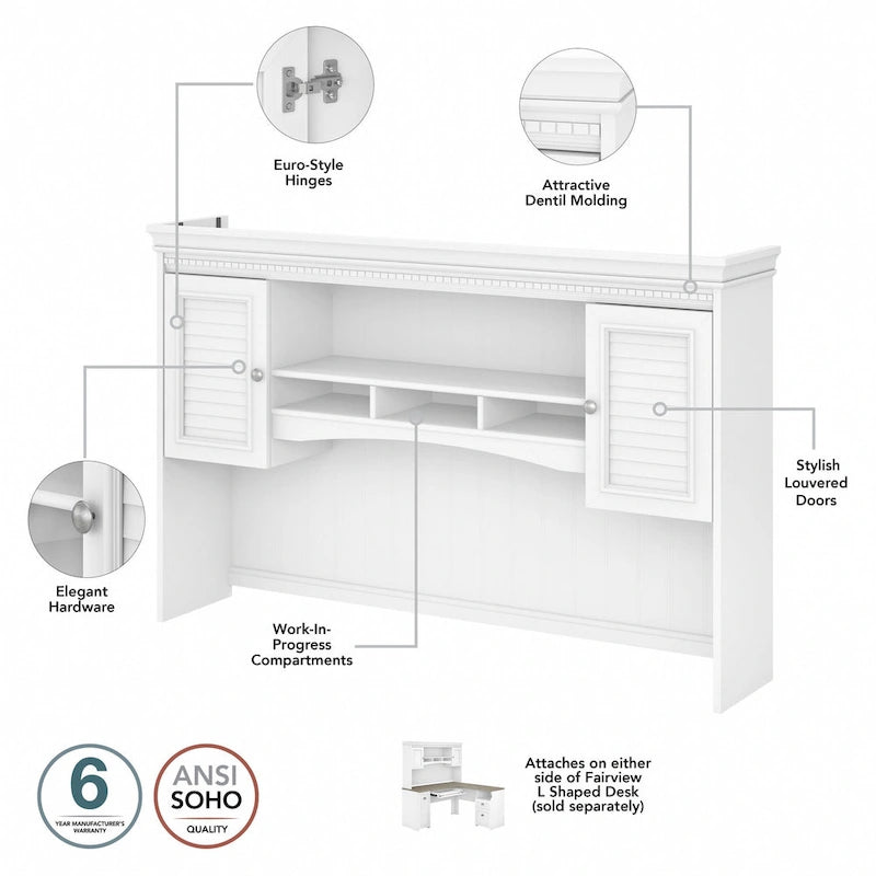 Bureau de 152 cm avec étagère et rangement