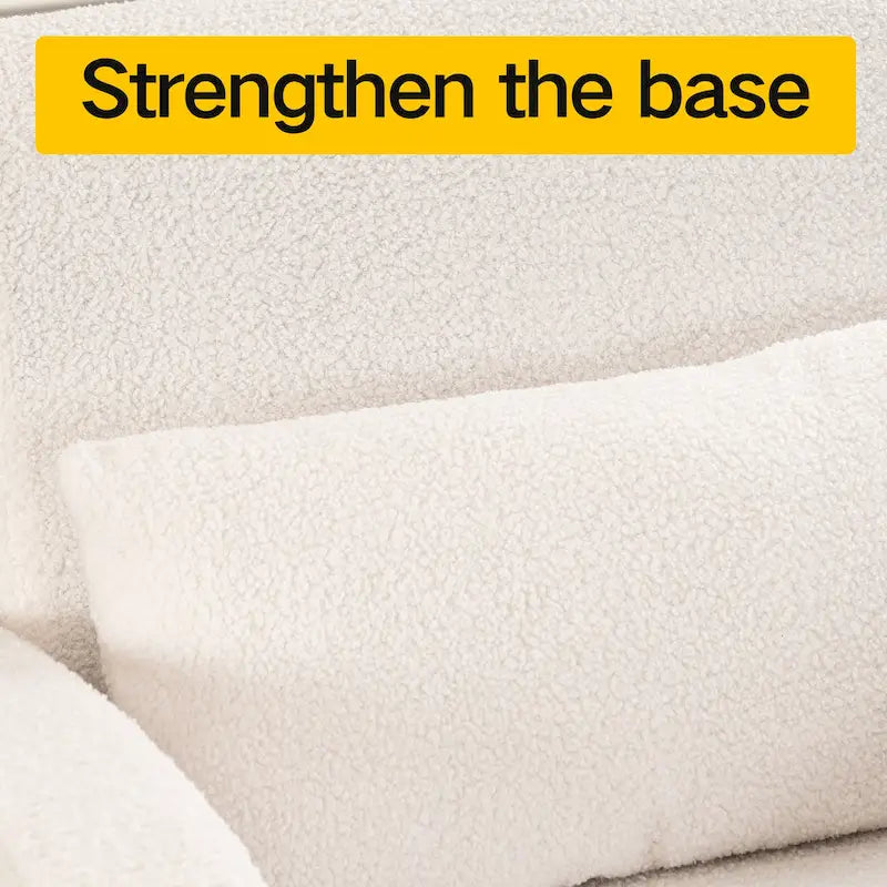 Fauteuil confortable en tissu effet peluche blanc