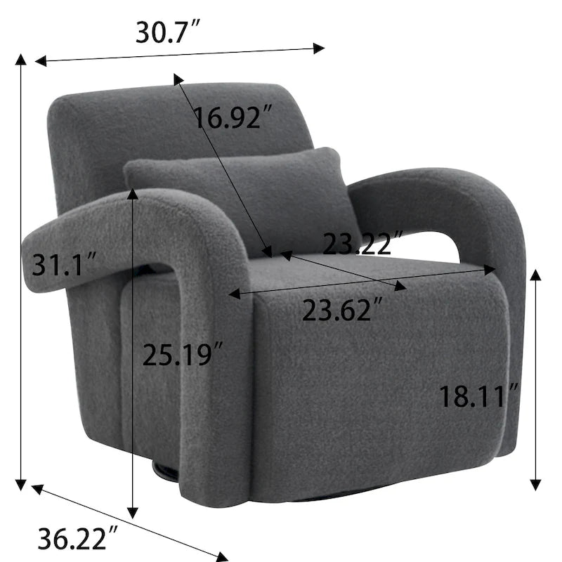 Fauteuil confortable en tissu effet peluche blanc