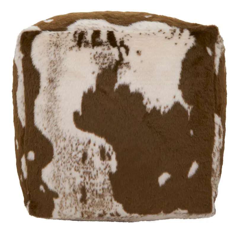 Pouf en fausse fourrure motif vache