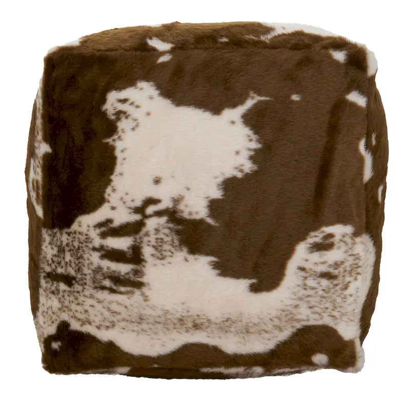 Pouf en fausse fourrure motif vache