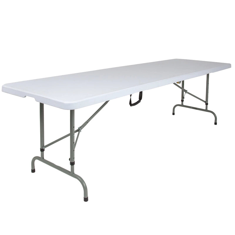 Table pliante réglable en plastique blanc granité