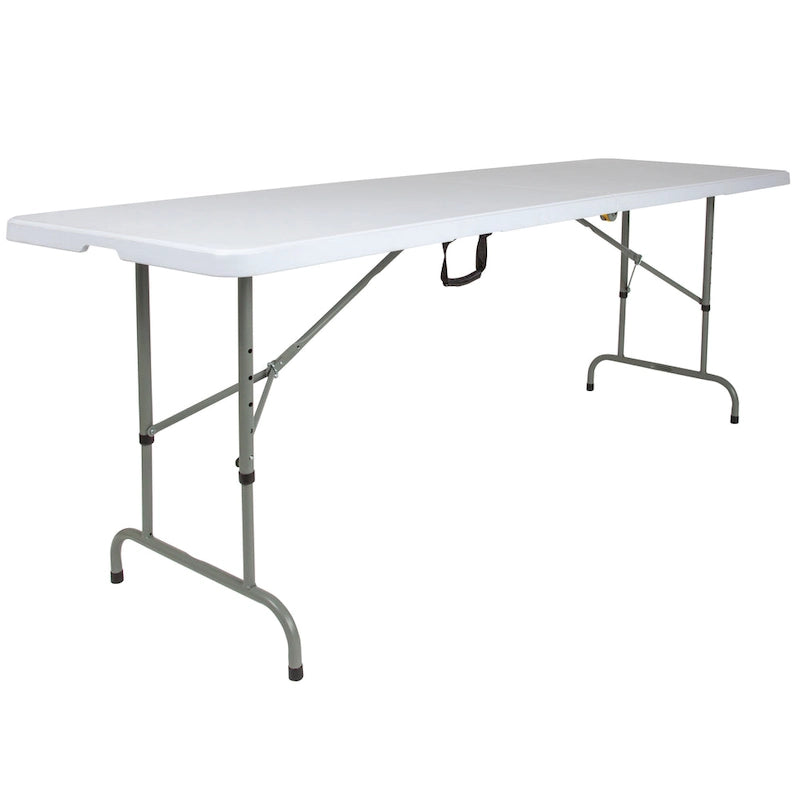 Table pliante réglable en plastique blanc granité