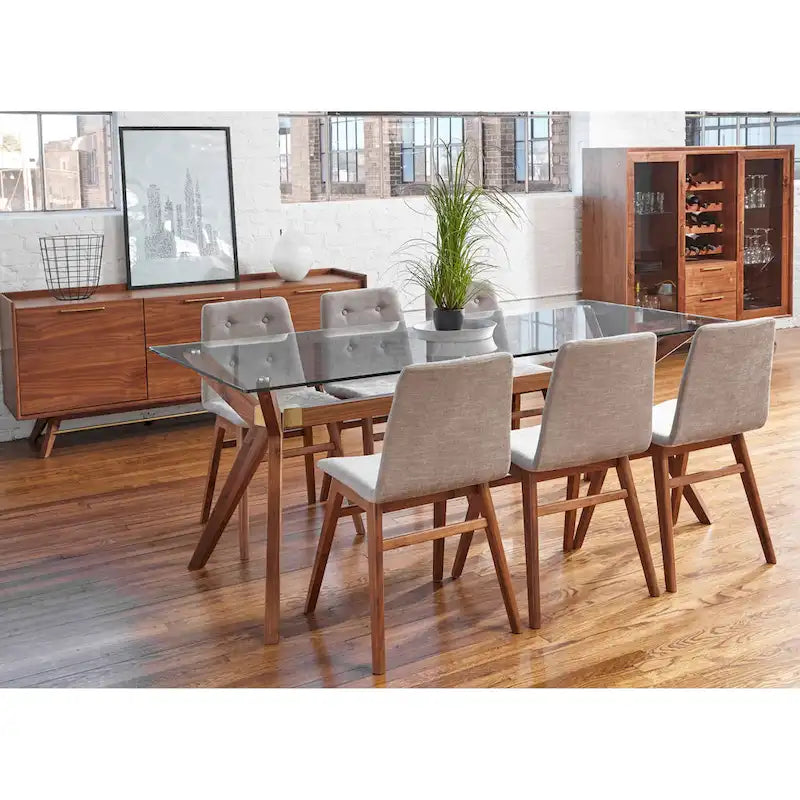Table à manger moderne en verre