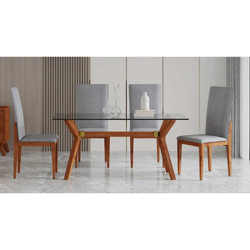 Table à manger moderne en verre