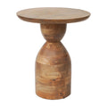 Table d'appoint décorative en bois de manguier en forme de sablier