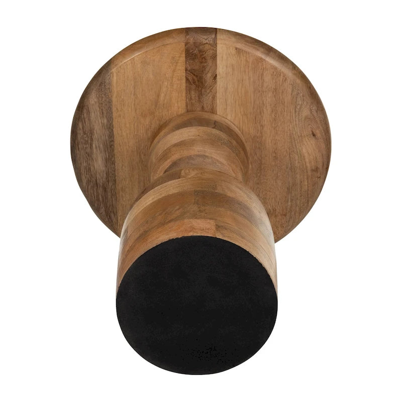 Table d'appoint décorative en bois de manguier en forme de sablier