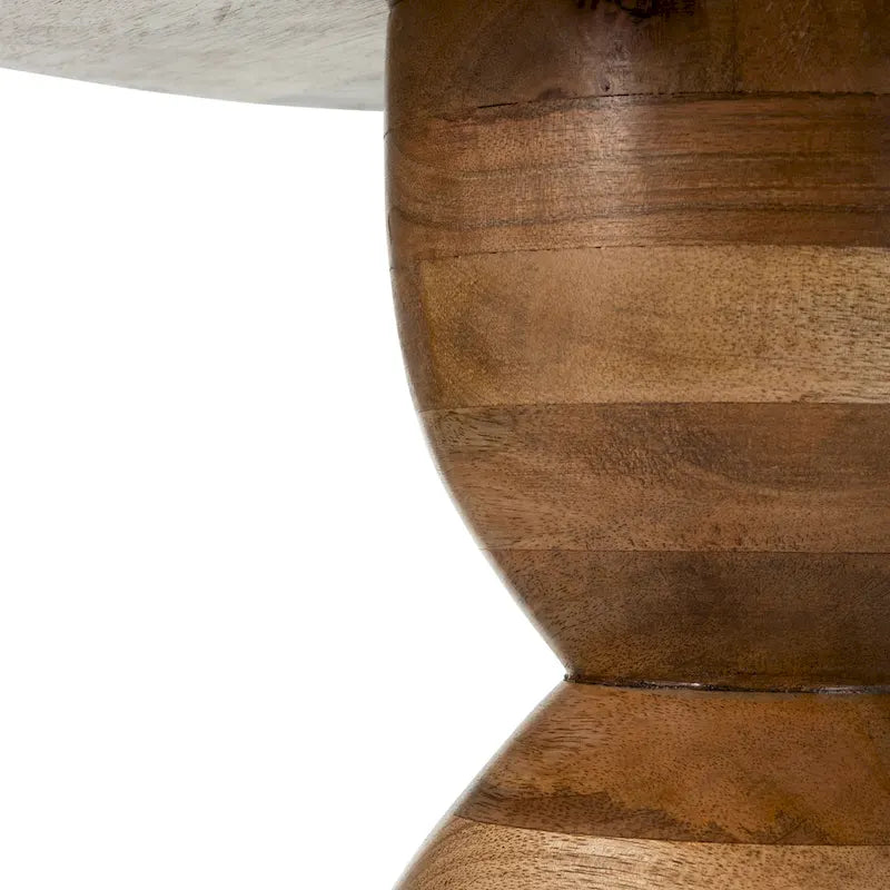 Table d'appoint décorative en bois de manguier en forme de sablier
