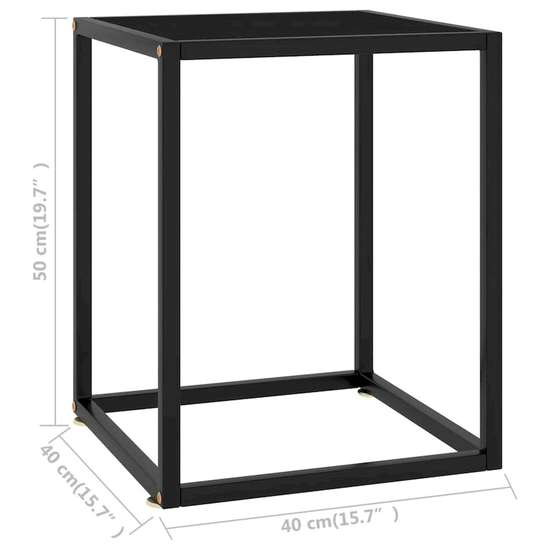 Table basse noire (avec plateau en verre noir)